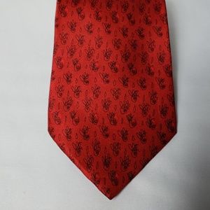 J. Garcia Red Print 100% silk Necktie